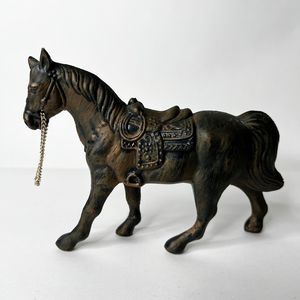 Vintage Horse Toy Hong Kong With Reign Plastic Patina Look